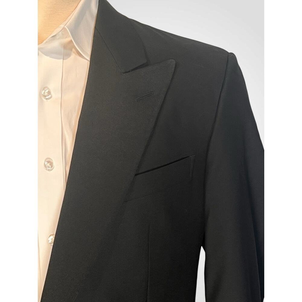 Vintage Ermenegildo Zegna Tuxedo Jacket 42R Black Formal Designer - Picture 7 of 16